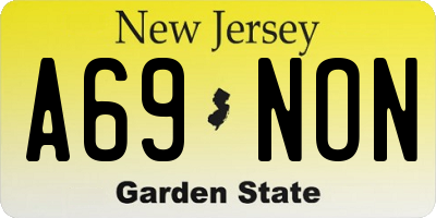 NJ license plate A69NON