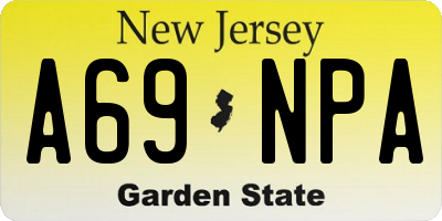 NJ license plate A69NPA
