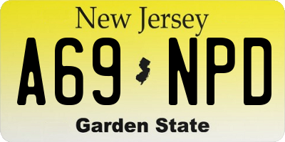 NJ license plate A69NPD