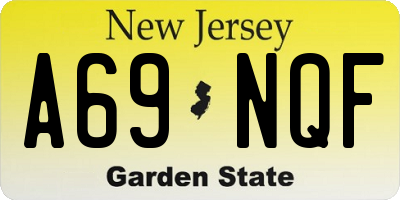 NJ license plate A69NQF
