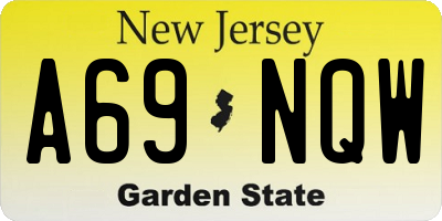NJ license plate A69NQW