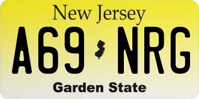NJ license plate A69NRG