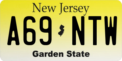 NJ license plate A69NTW