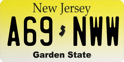 NJ license plate A69NWW