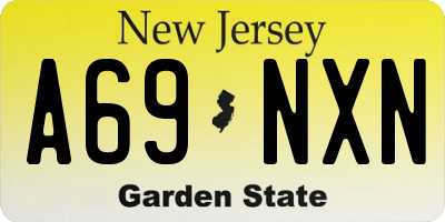 NJ license plate A69NXN
