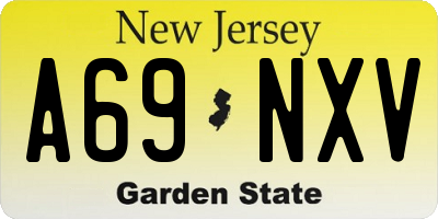 NJ license plate A69NXV