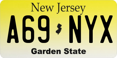 NJ license plate A69NYX