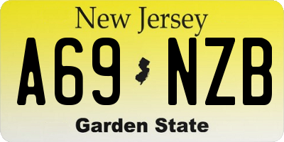 NJ license plate A69NZB