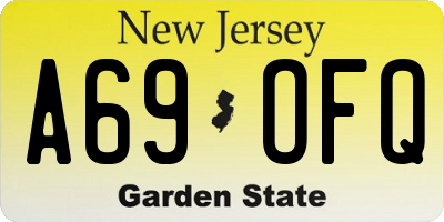 NJ license plate A69OFQ