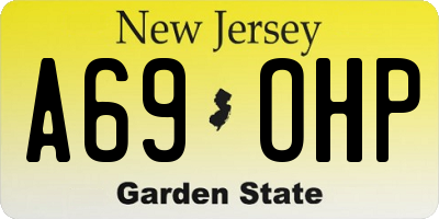 NJ license plate A69OHP