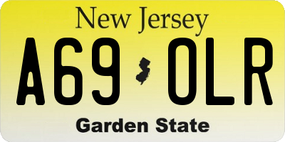 NJ license plate A69OLR