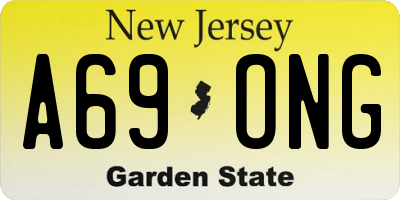 NJ license plate A69ONG