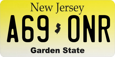 NJ license plate A69ONR