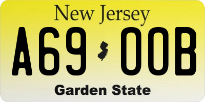 NJ license plate A69OOB