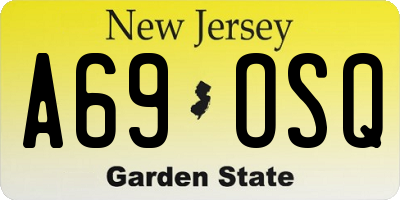NJ license plate A69OSQ