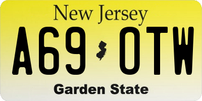 NJ license plate A69OTW