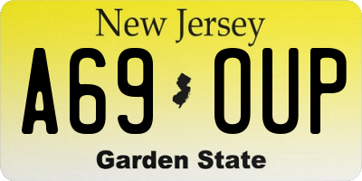 NJ license plate A69OUP