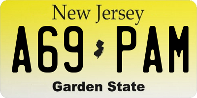 NJ license plate A69PAM