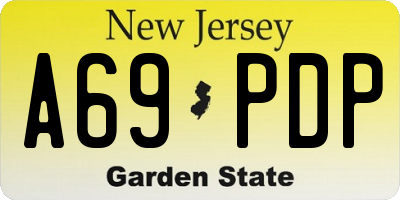 NJ license plate A69PDP