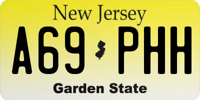 NJ license plate A69PHH