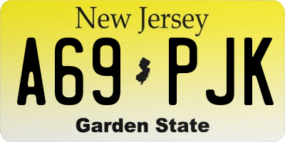 NJ license plate A69PJK