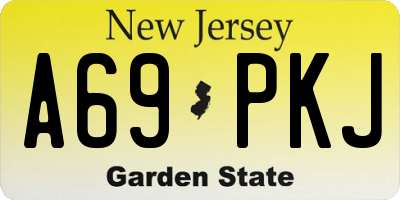 NJ license plate A69PKJ