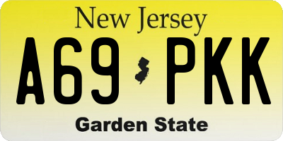 NJ license plate A69PKK