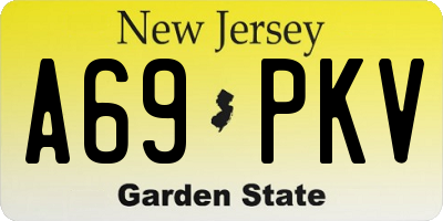 NJ license plate A69PKV
