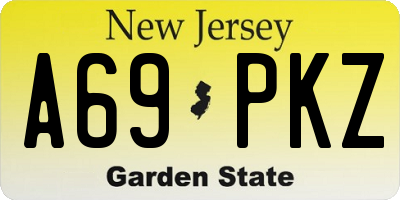 NJ license plate A69PKZ