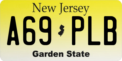 NJ license plate A69PLB