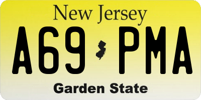 NJ license plate A69PMA