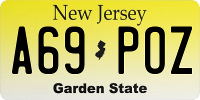 NJ license plate A69POZ