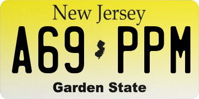 NJ license plate A69PPM