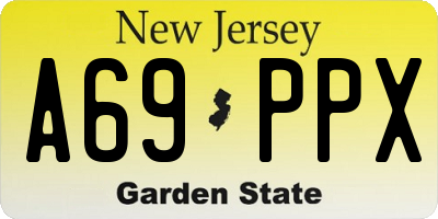 NJ license plate A69PPX