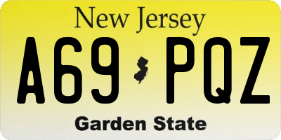 NJ license plate A69PQZ