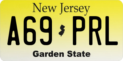 NJ license plate A69PRL