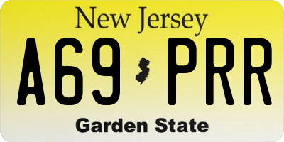 NJ license plate A69PRR