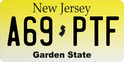 NJ license plate A69PTF