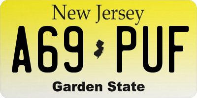 NJ license plate A69PUF