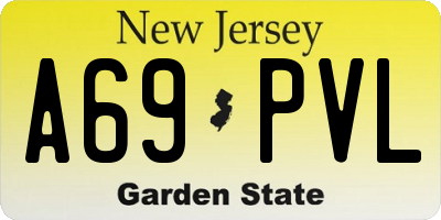 NJ license plate A69PVL