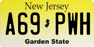 NJ license plate A69PWH