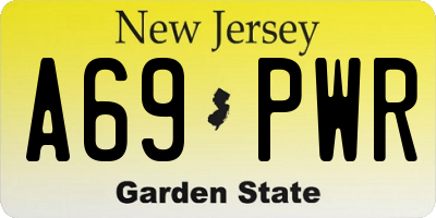 NJ license plate A69PWR