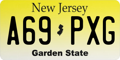 NJ license plate A69PXG
