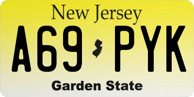 NJ license plate A69PYK