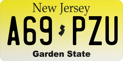 NJ license plate A69PZU