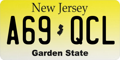 NJ license plate A69QCL