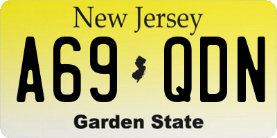 NJ license plate A69QDN