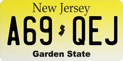 NJ license plate A69QEJ