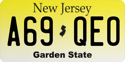 NJ license plate A69QEO