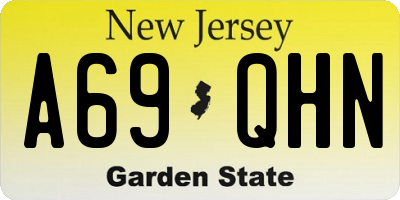 NJ license plate A69QHN
